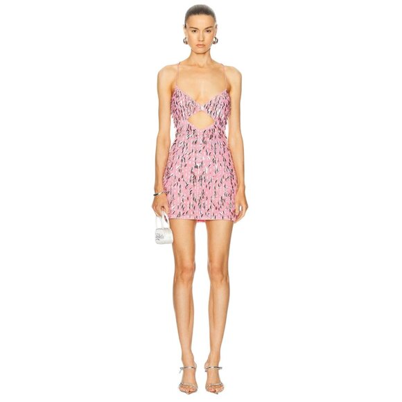 Retrofete Annistyn Dress in Fondant Pink Large New Womens Mini Embellished - Picture 2 of 15